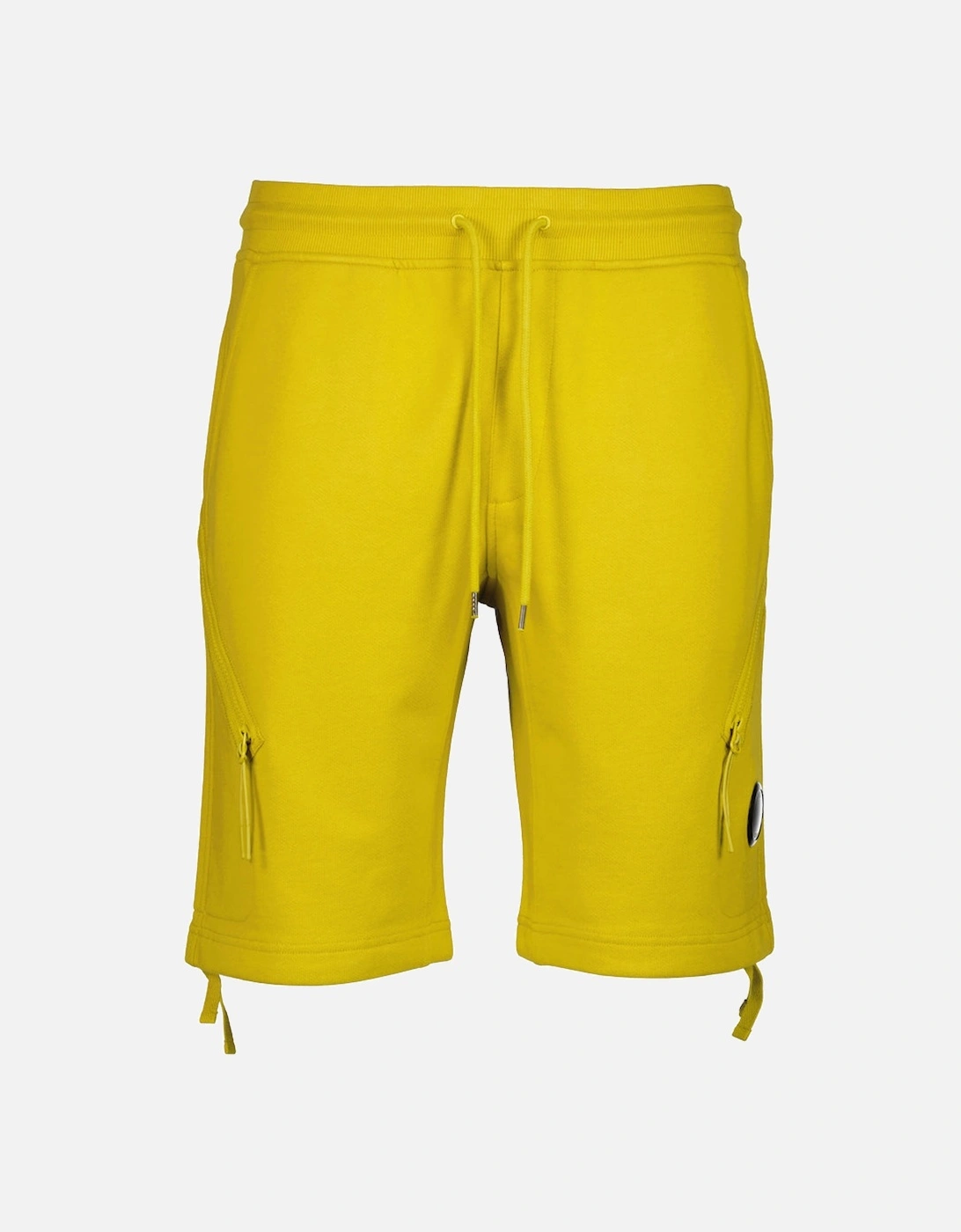 Cp Company Men's Yellow Diagonal Fleece Lens Sweat Shorts - Size: 44/32
