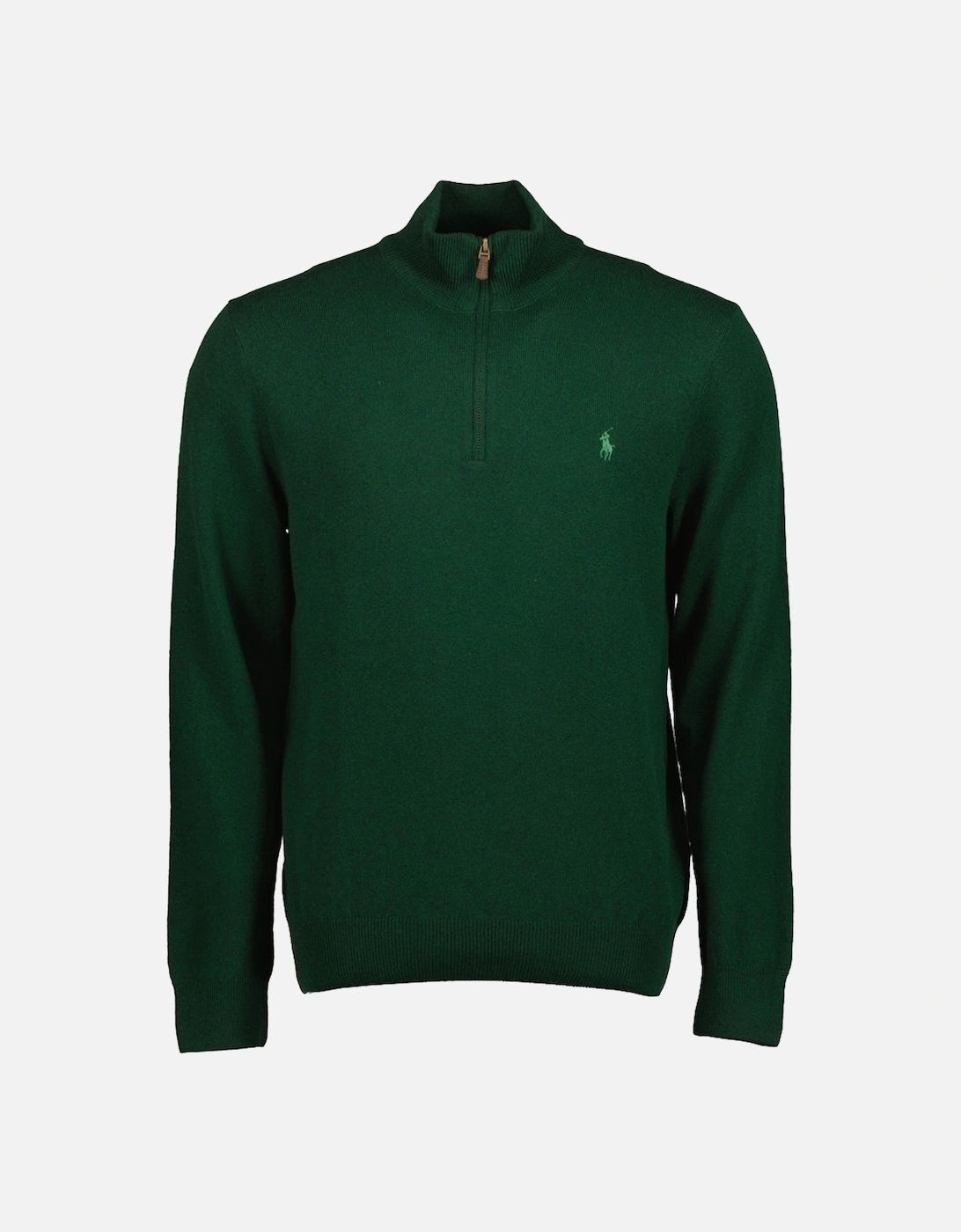Ralph Lauren Men's Green Merino Wool Quarter Zip Jumper  38 M