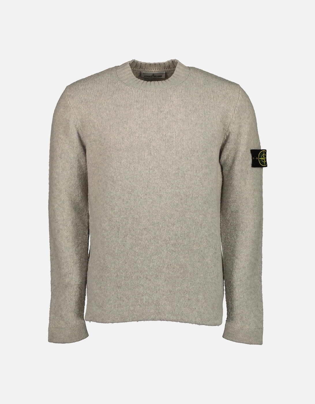 Stone Island Men's Brushed Texture Crewneck Jumper - Grey - Size: 42