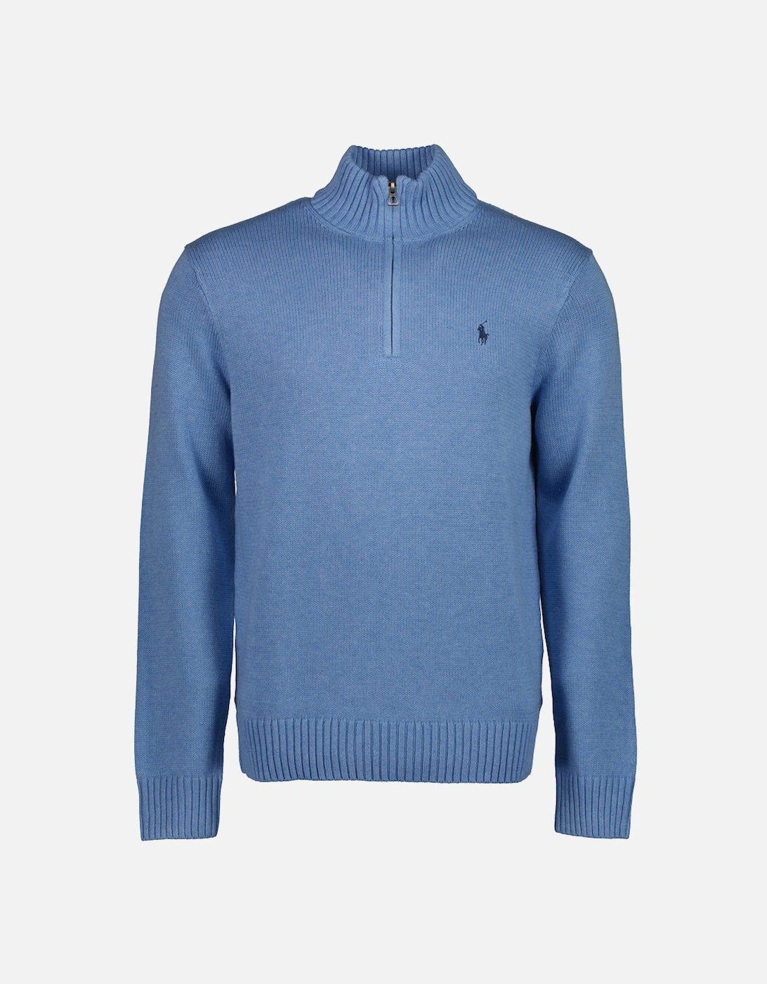 Ralph Lauren Ralph Lauren Men's Mesh-Knit Cotton Quarter Zip Jumper - Blue
