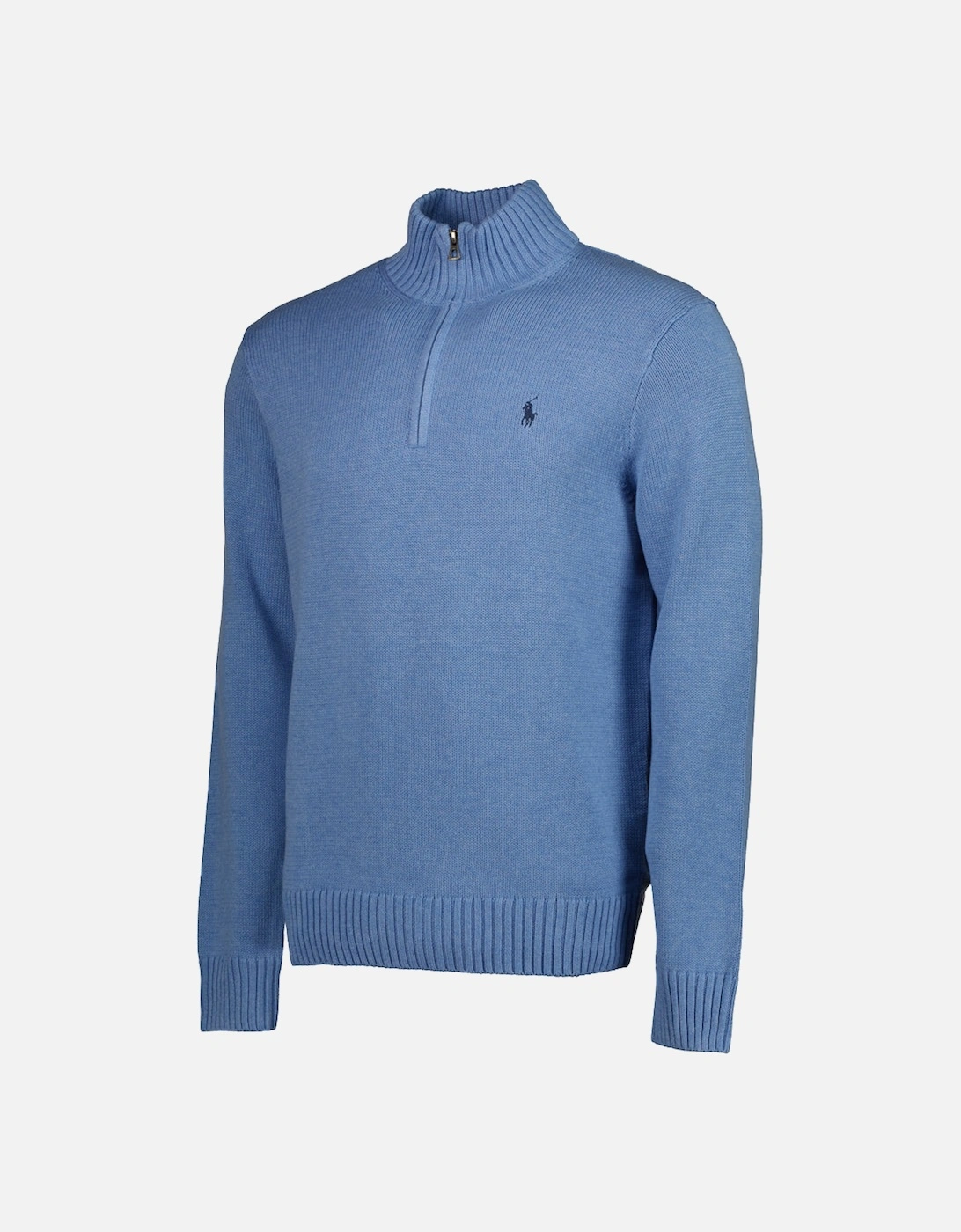 Mesh-Knit Cotton Quarter Zip Jumper