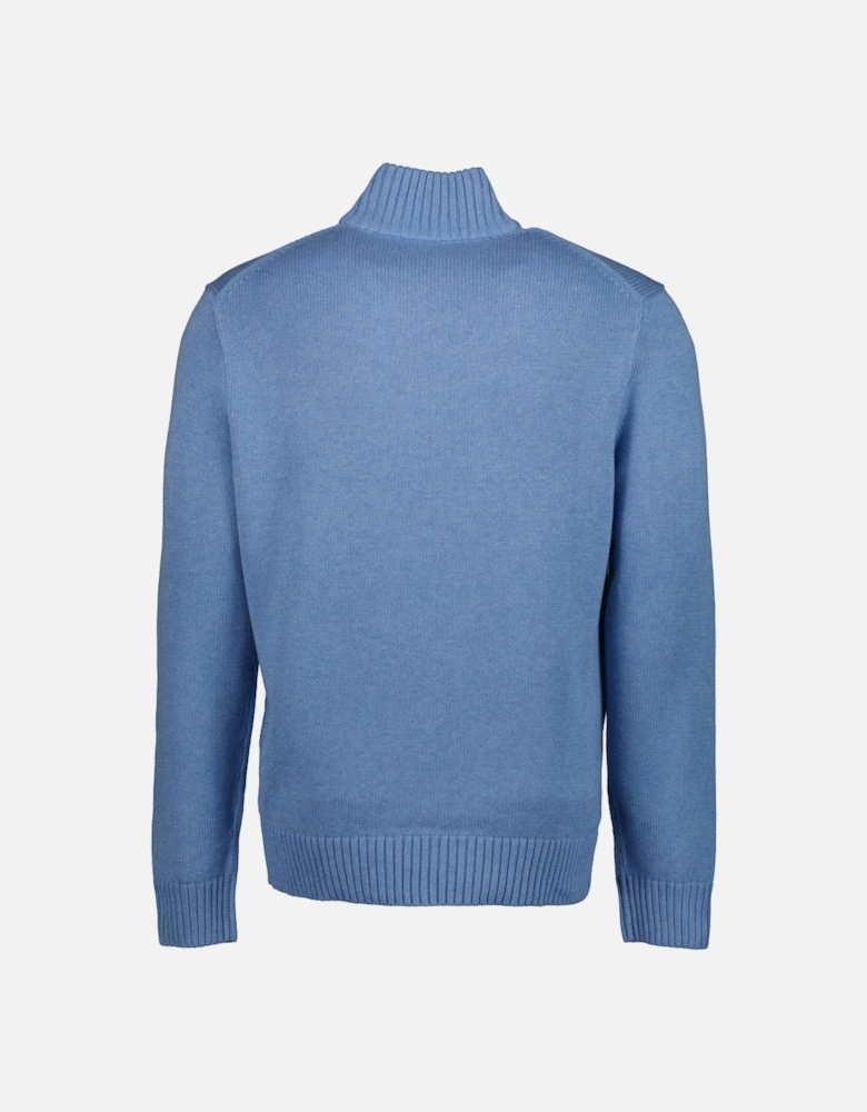 Mesh-Knit Cotton Quarter Zip Jumper