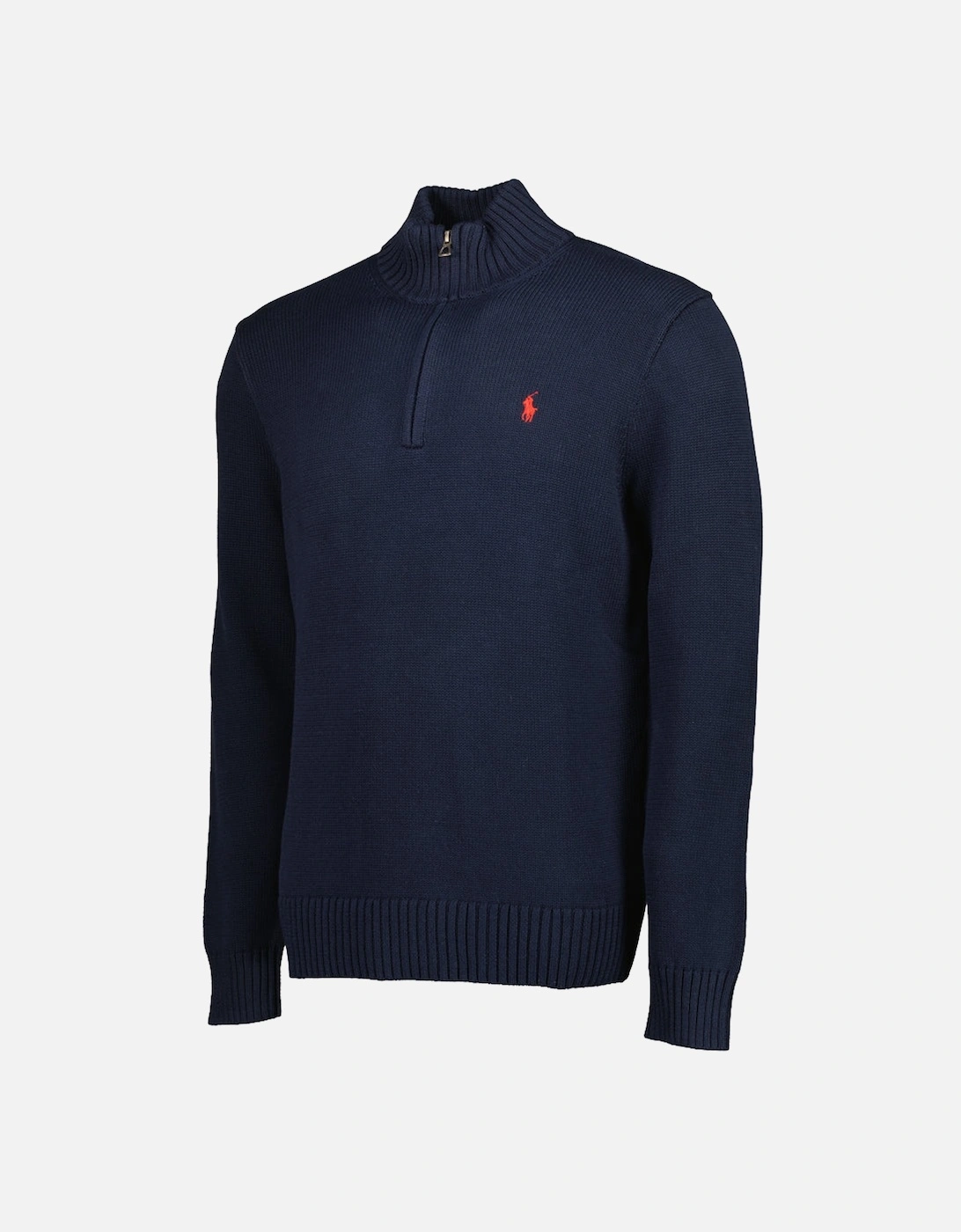Mesh-Knit Cotton Quarter Zip Jumper