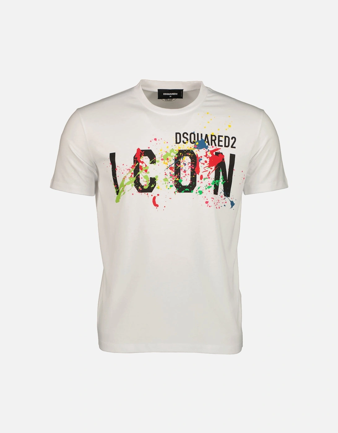 Dsquared2 Men's White Icon Splash Cool T-Shirt  40 L