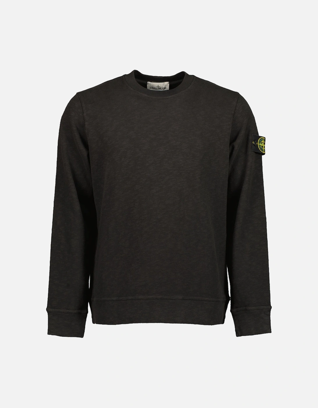 Stone Island Men's Black Vanisé Brushed Heavy Cotton Jersey Sweatshirt - Size: M