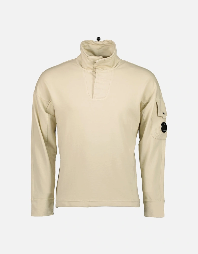 Light Fleece Polo Collar Lens Sweatshirt