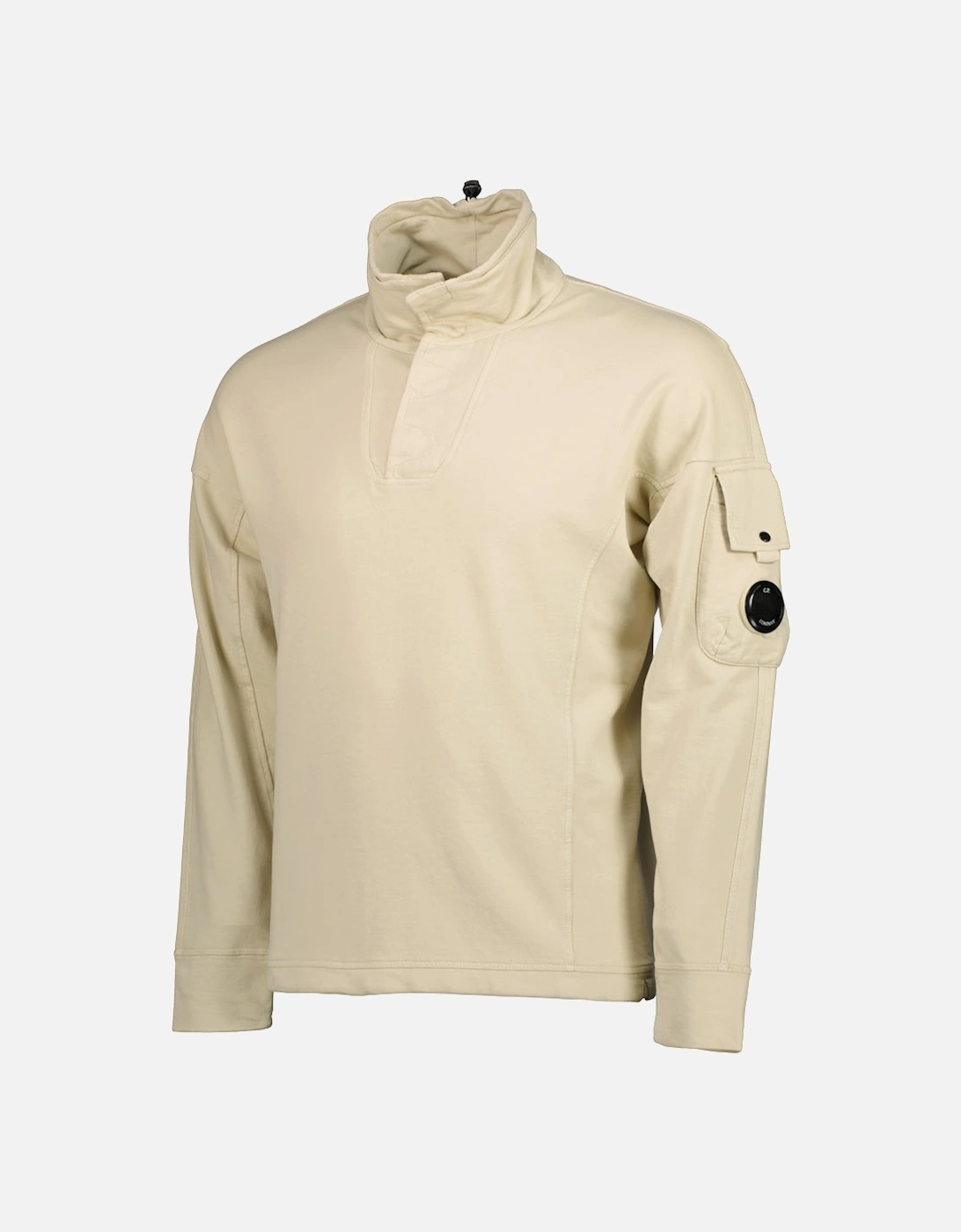 Light Fleece Polo Collar Lens Sweatshirt
