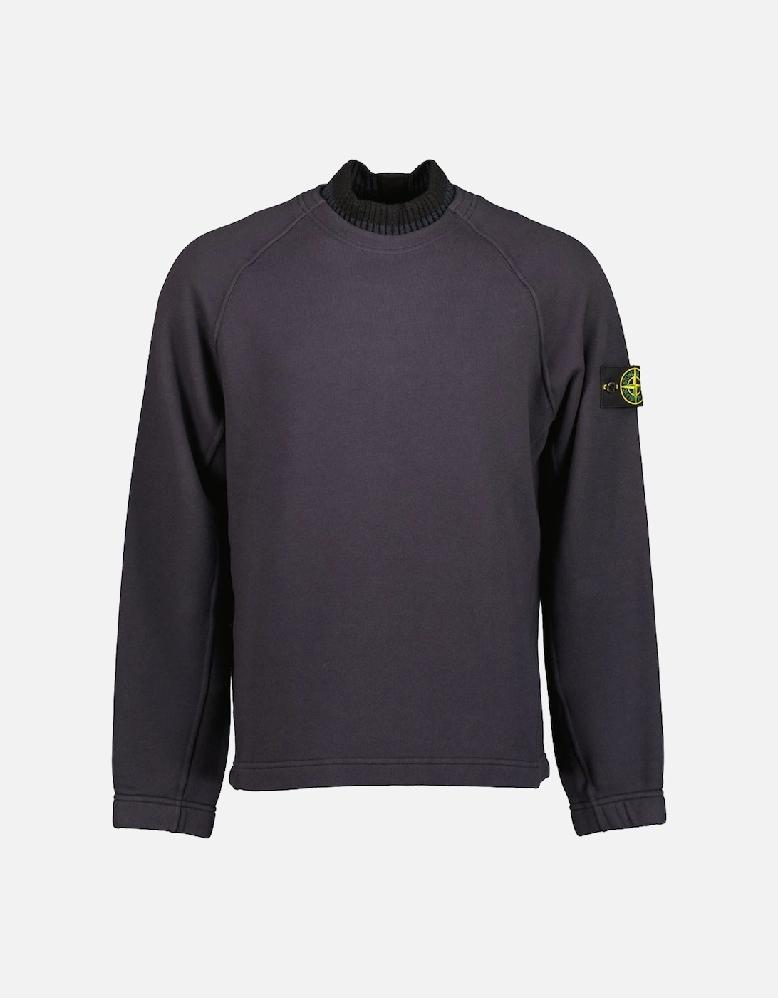 Stone Island Stone Island Men's Organic Cotton Diagonal Fleece Sweatshirt - Navy