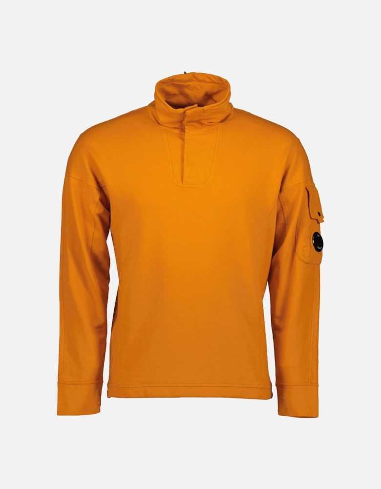 Light Fleece Polo Collar Lens Sweatshirt