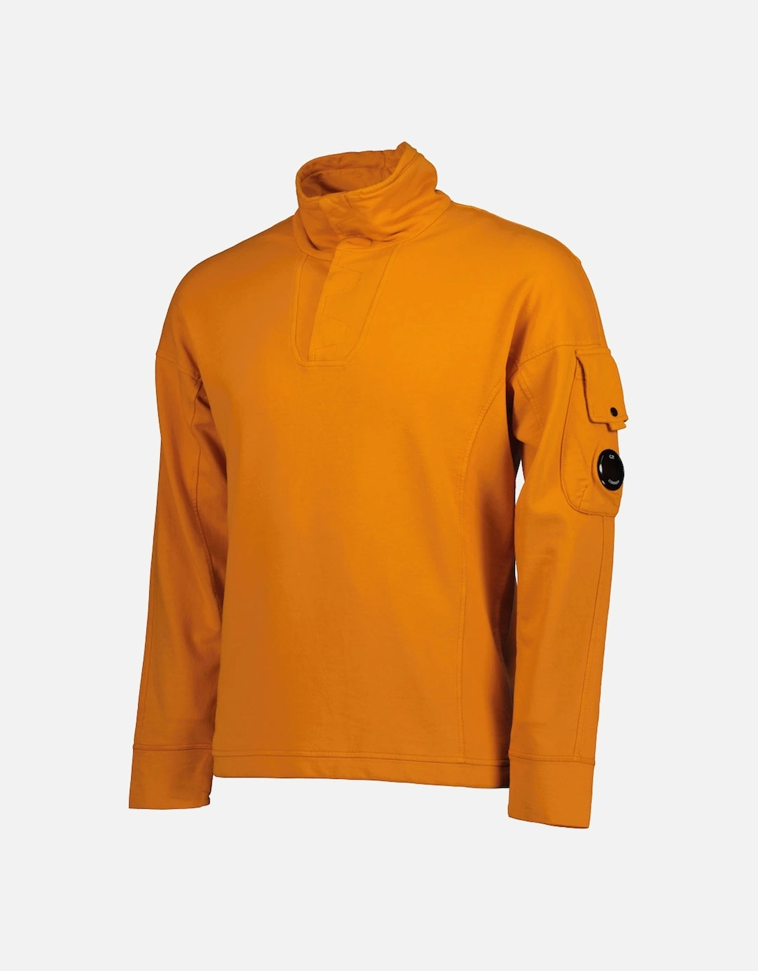 Light Fleece Polo Collar Lens Sweatshirt