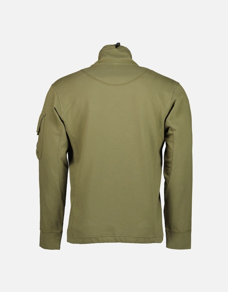 Light Fleece Polo Collar Lens Sweatshirt