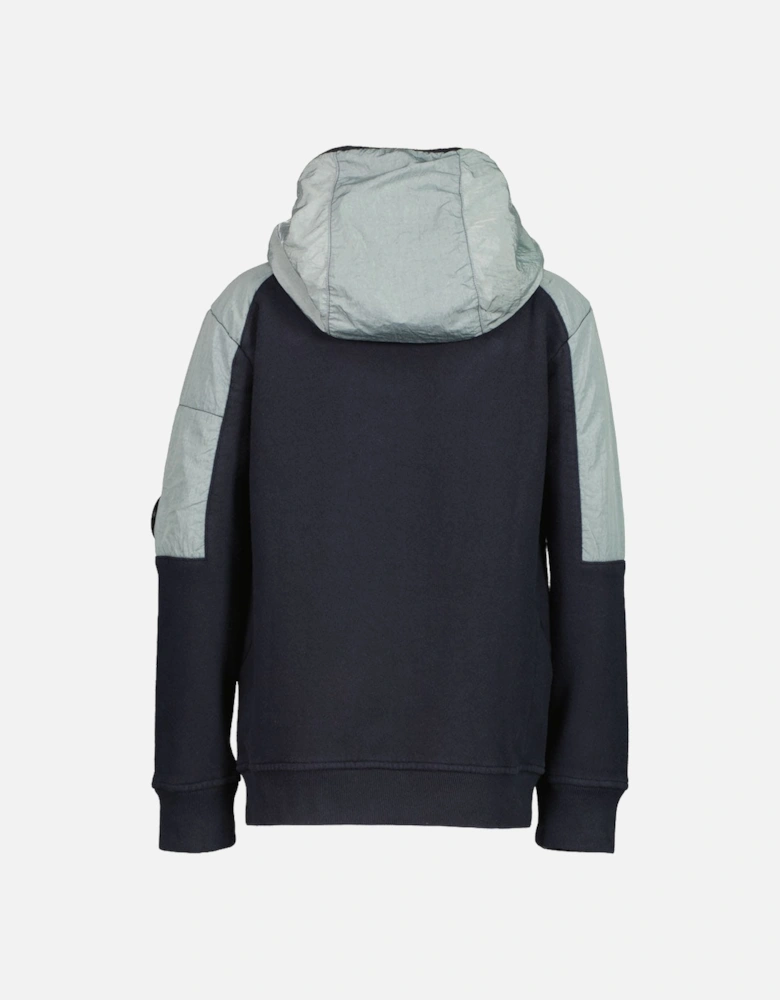 C.P. Junior Zip Up Mixed Hooded Lens Sweatshirt