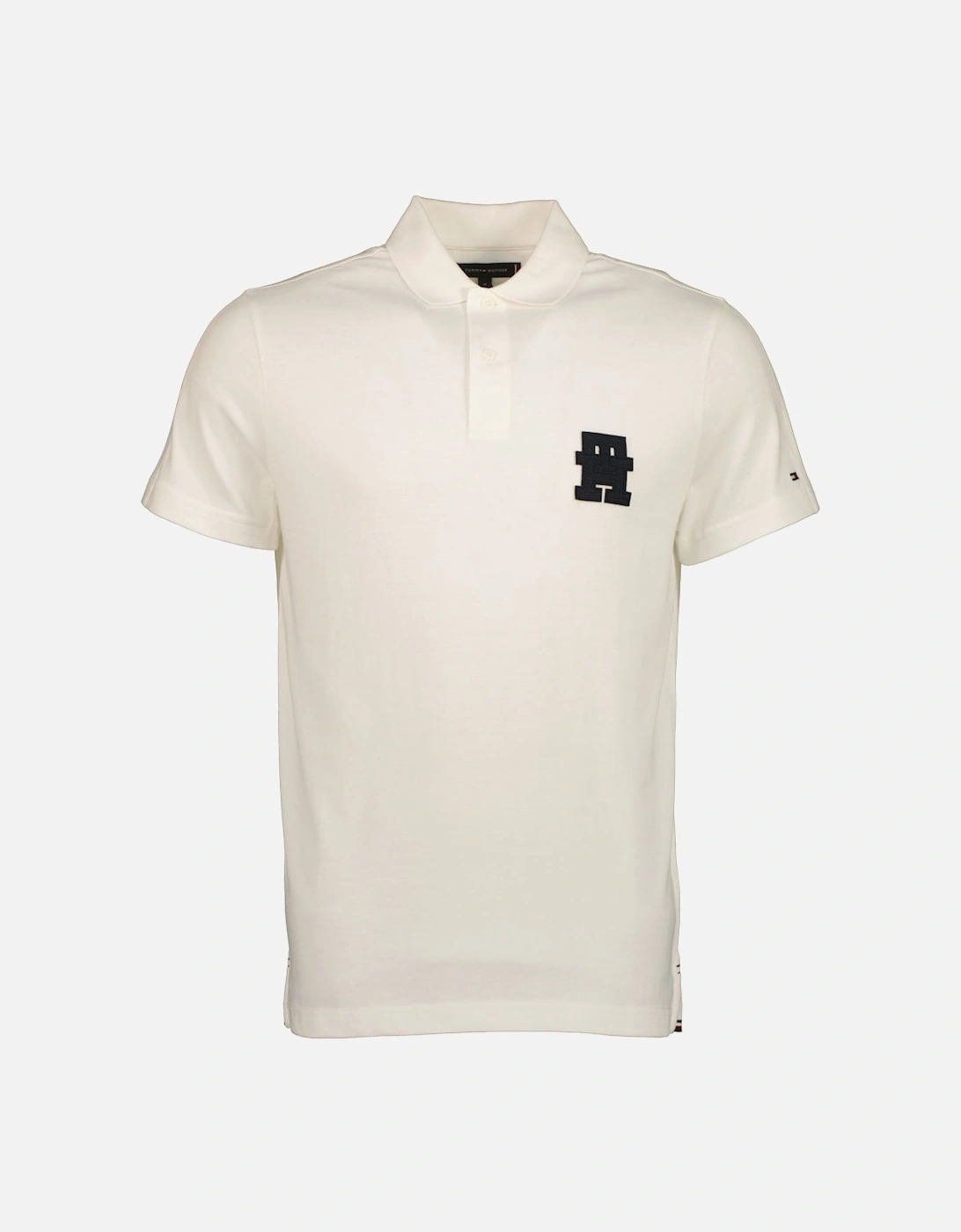 Tommy Hilfiger Men's White Monogram Logo Polo  38 M