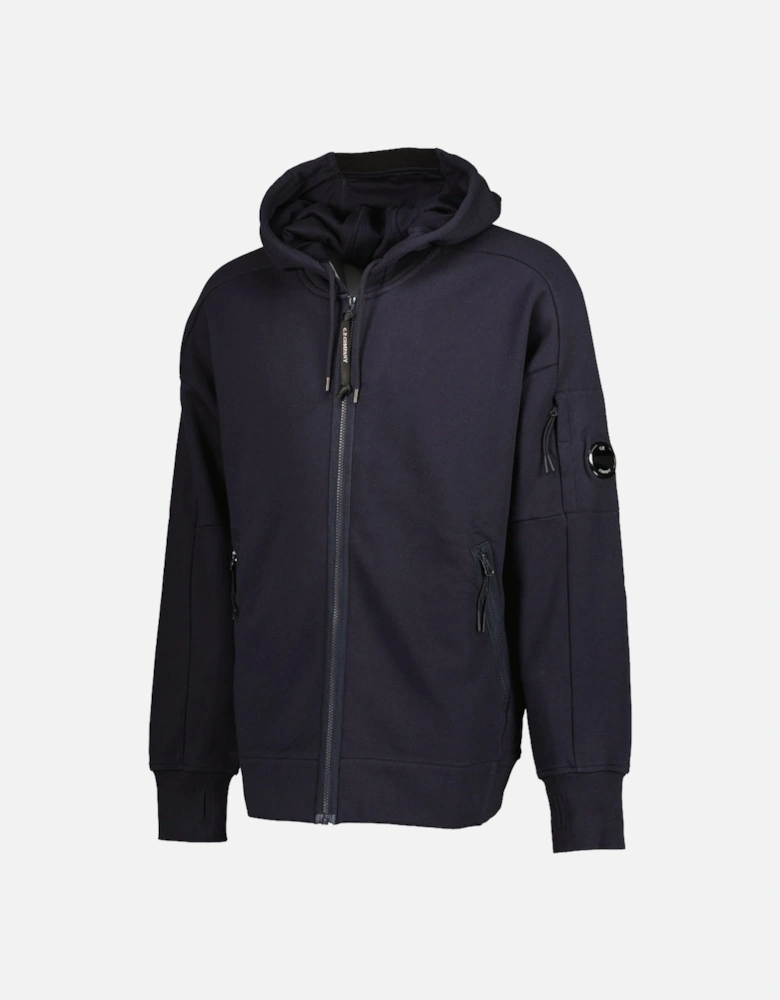 Diagonal Raised Fleece Lens Zip Hoodie