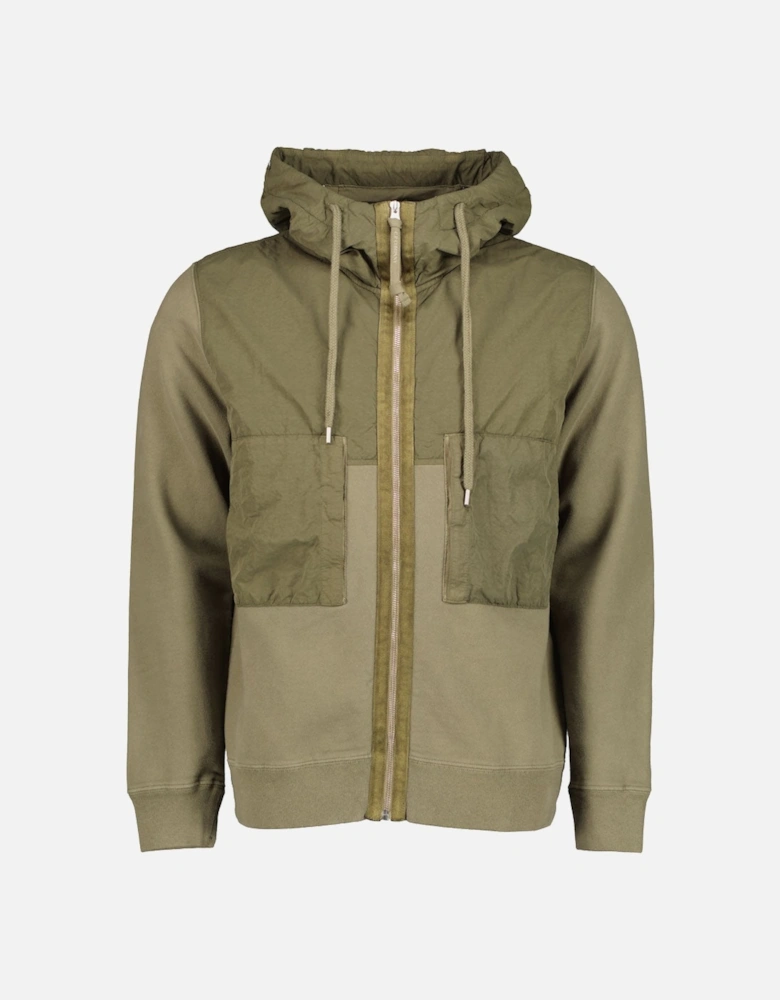 Mixed Goggle Hooded Zip Sweatshirt