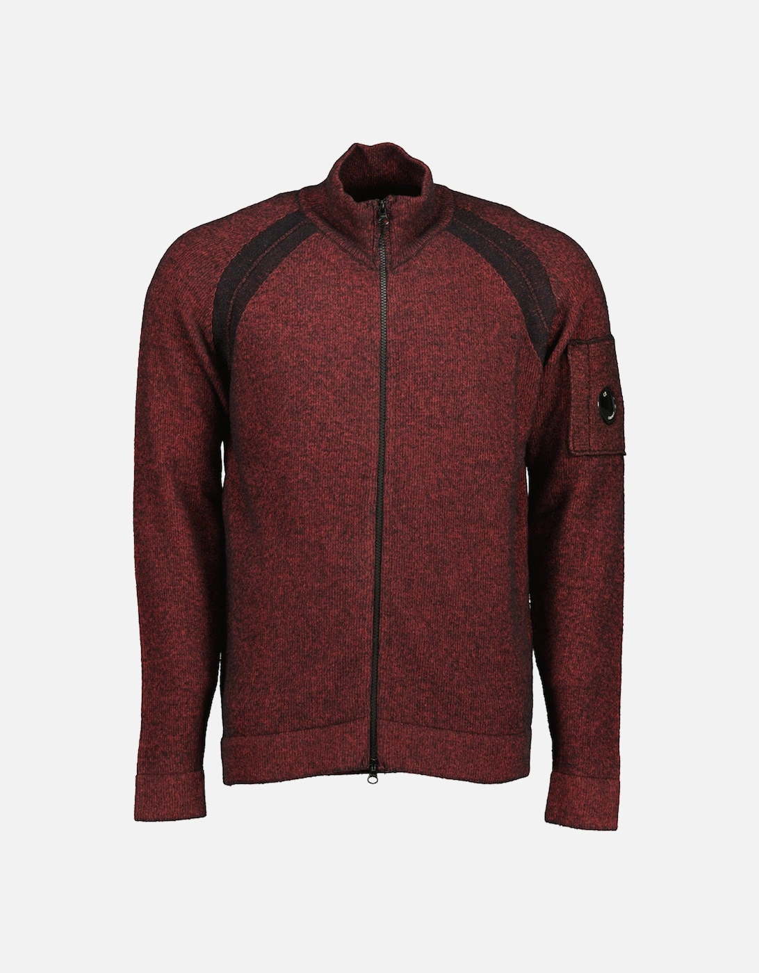 Cp Company Men's Ketchup Knitted Lens Zip Cardigan - Size: 44