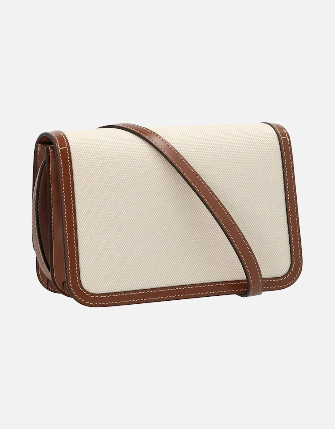 Small TB Canvas & Leather Shoulder Bag