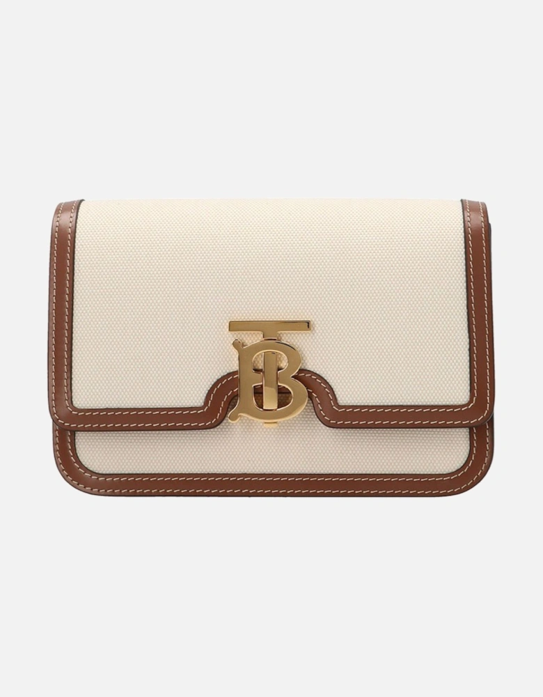 Small TB Canvas & Leather Shoulder Bag