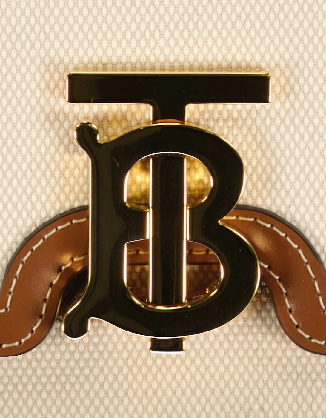 Small TB Canvas & Leather Shoulder Bag