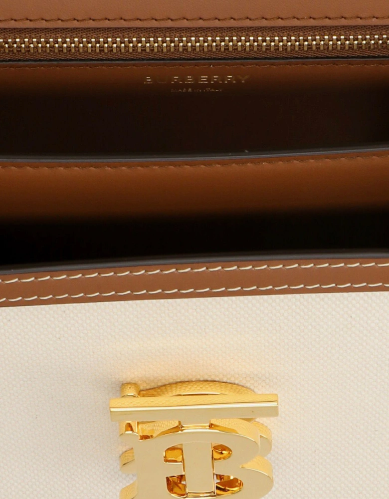 Small TB Canvas & Leather Shoulder Bag