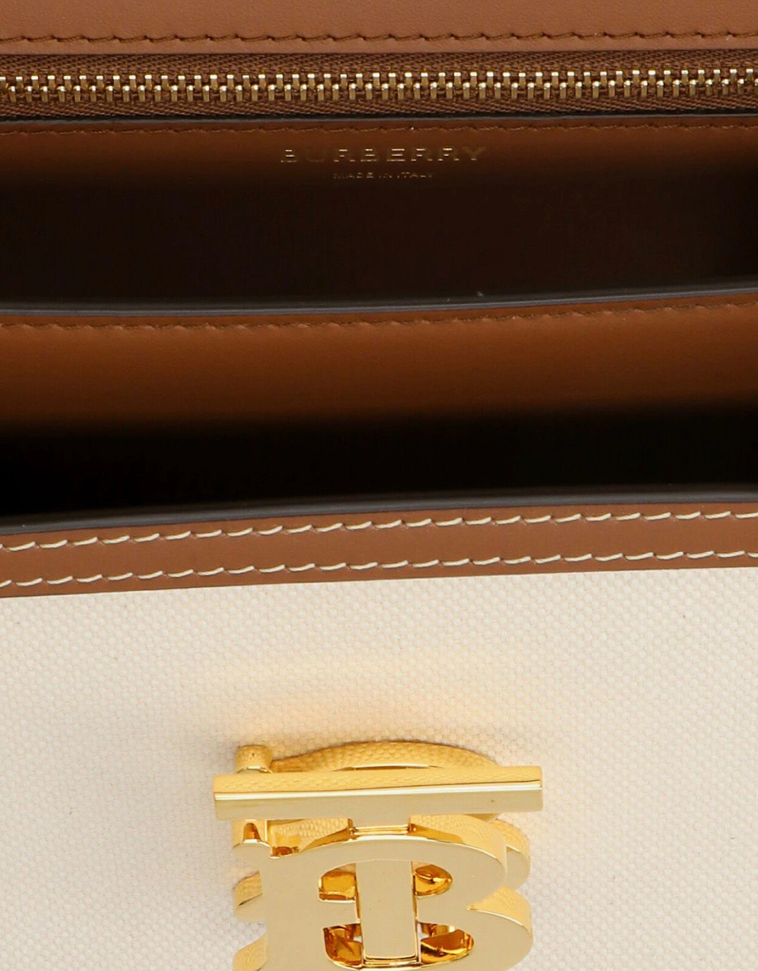 Small TB Canvas & Leather Shoulder Bag