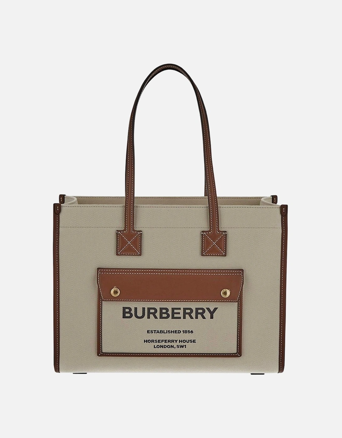 Burberry Women's Cream Small Freya Tote Canvas Bag - Size: Uni
