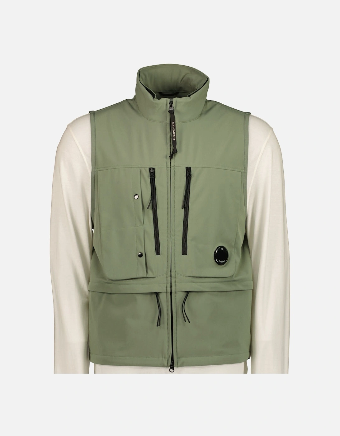 CP Company CP Company Men's Shell-R Hooded Lens Vest - Agave Green