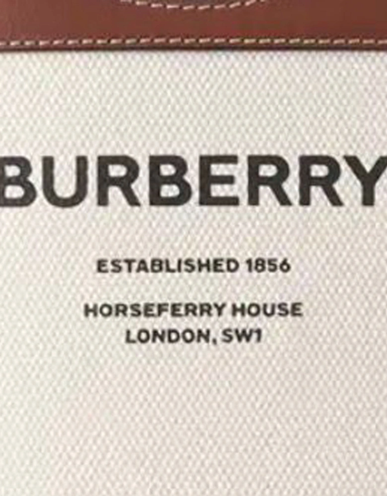 Small Two-Tone Canvas And Leather Pocket Bucket Bag