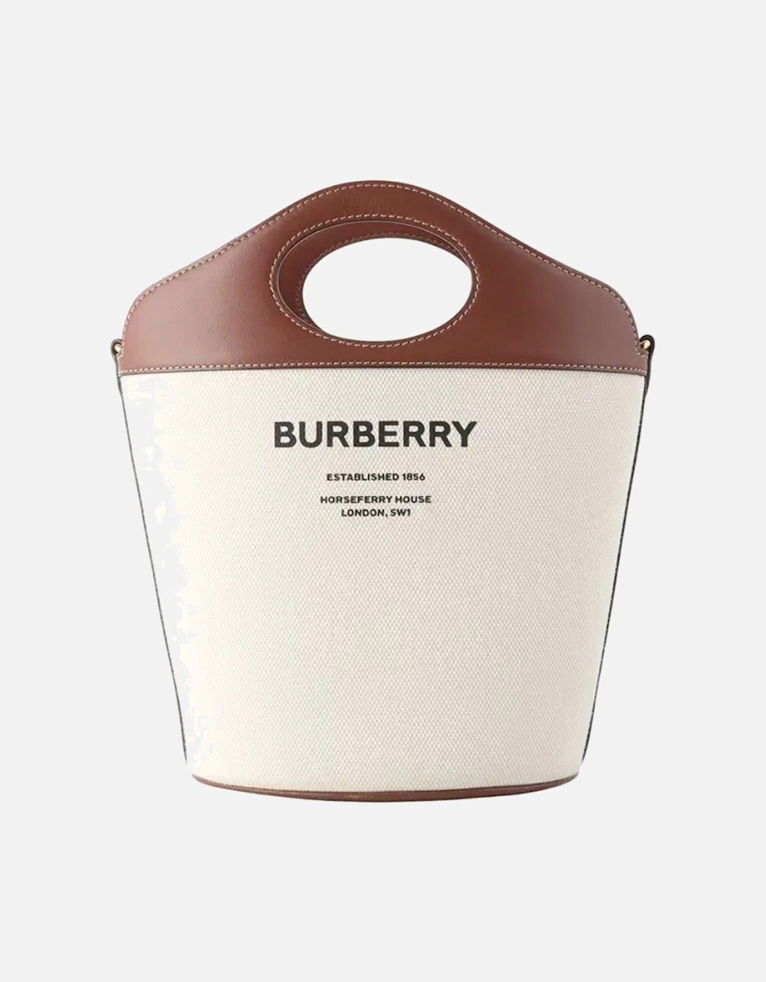 Burberry Women's Brown Small Two-Tone Canvas And Leather Pocket Bucket Bag - Size: Uni