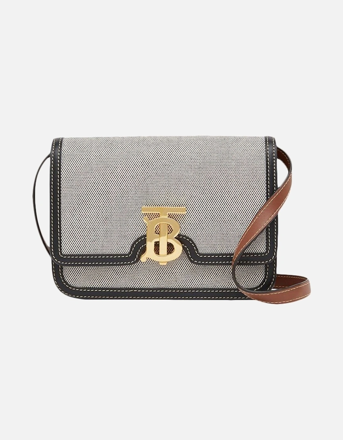 Small TB Canvas & Leather Shoulder Bag, 5 of 4