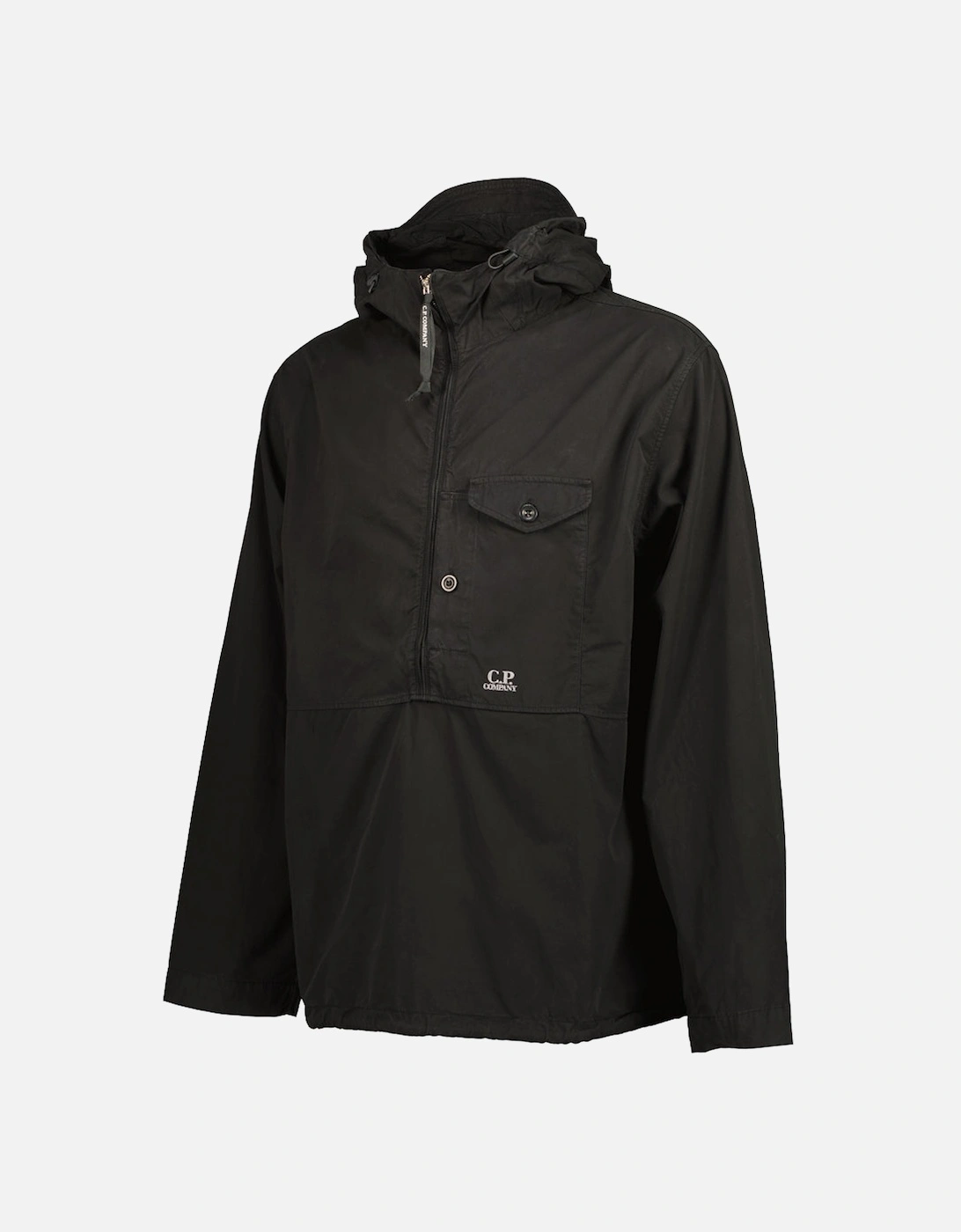 Gabardine Half Zip Hooded Overshirt