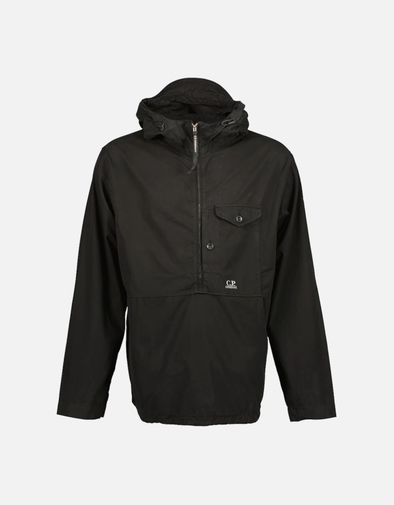 Gabardine Half Zip Hooded Overshirt