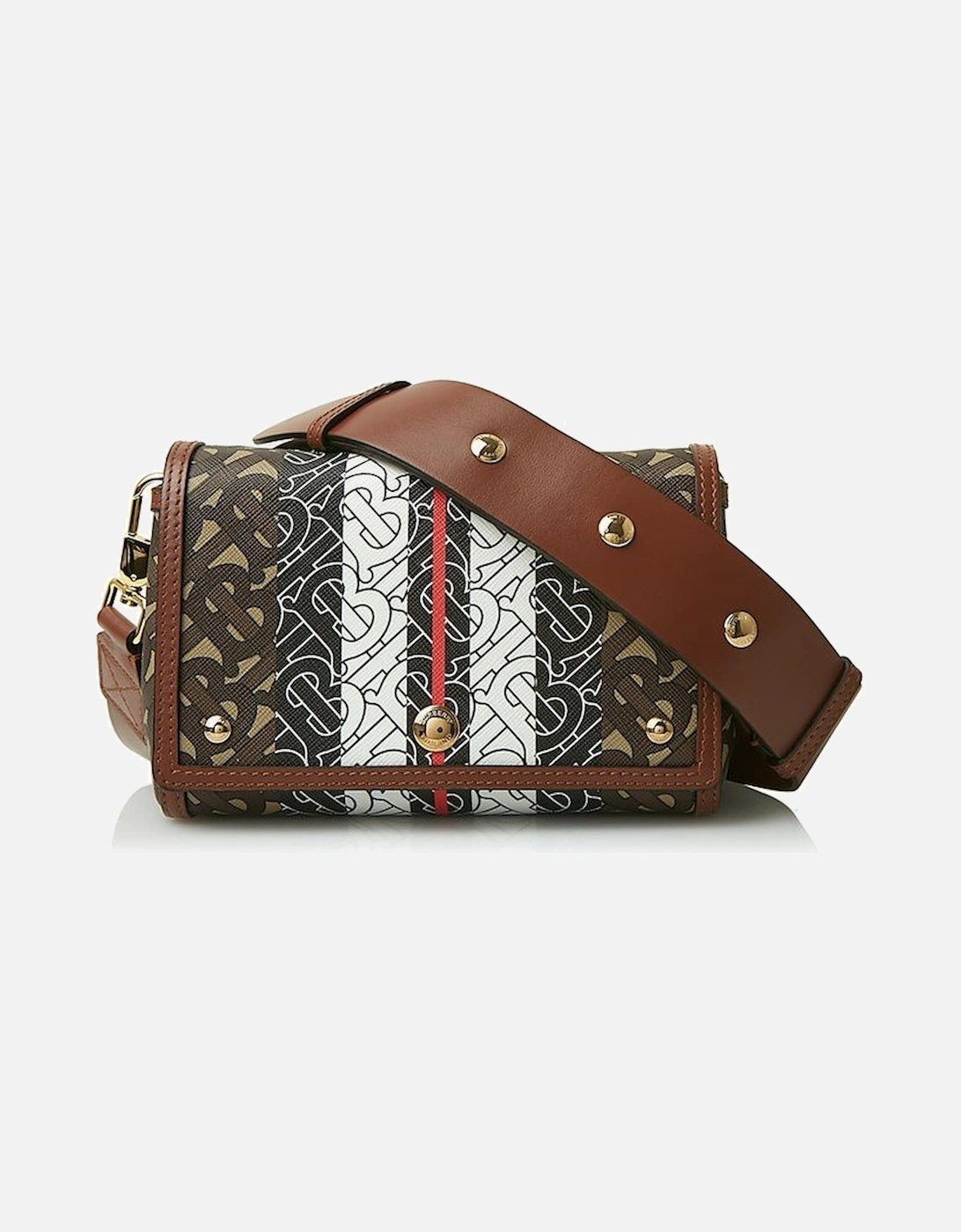 Burberry Women's Brown Hackberry Monogram Stripe Shoulder Bag - Size: Uni