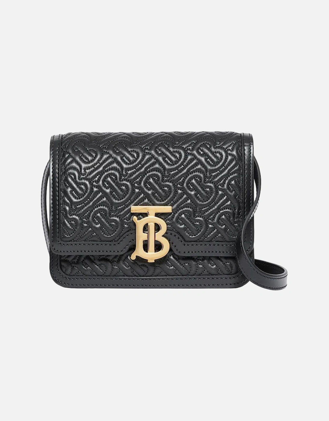 Burberry Women's Black Mini Tb Monogram Quilted Leather Shoulder Bag - Size: Uni