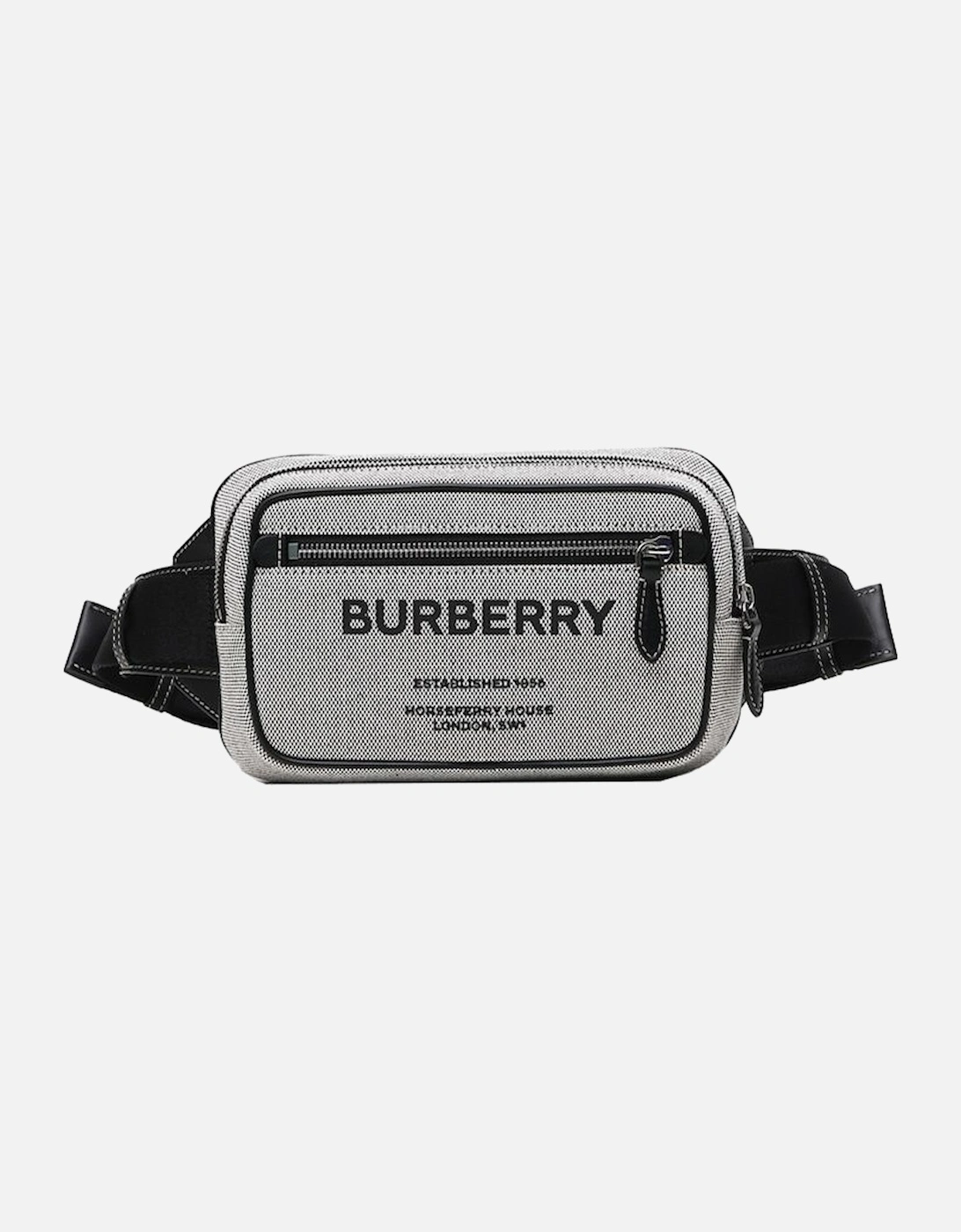Burberry Men's Grey Horseferry Canvas Belt Bag - Size: Uni