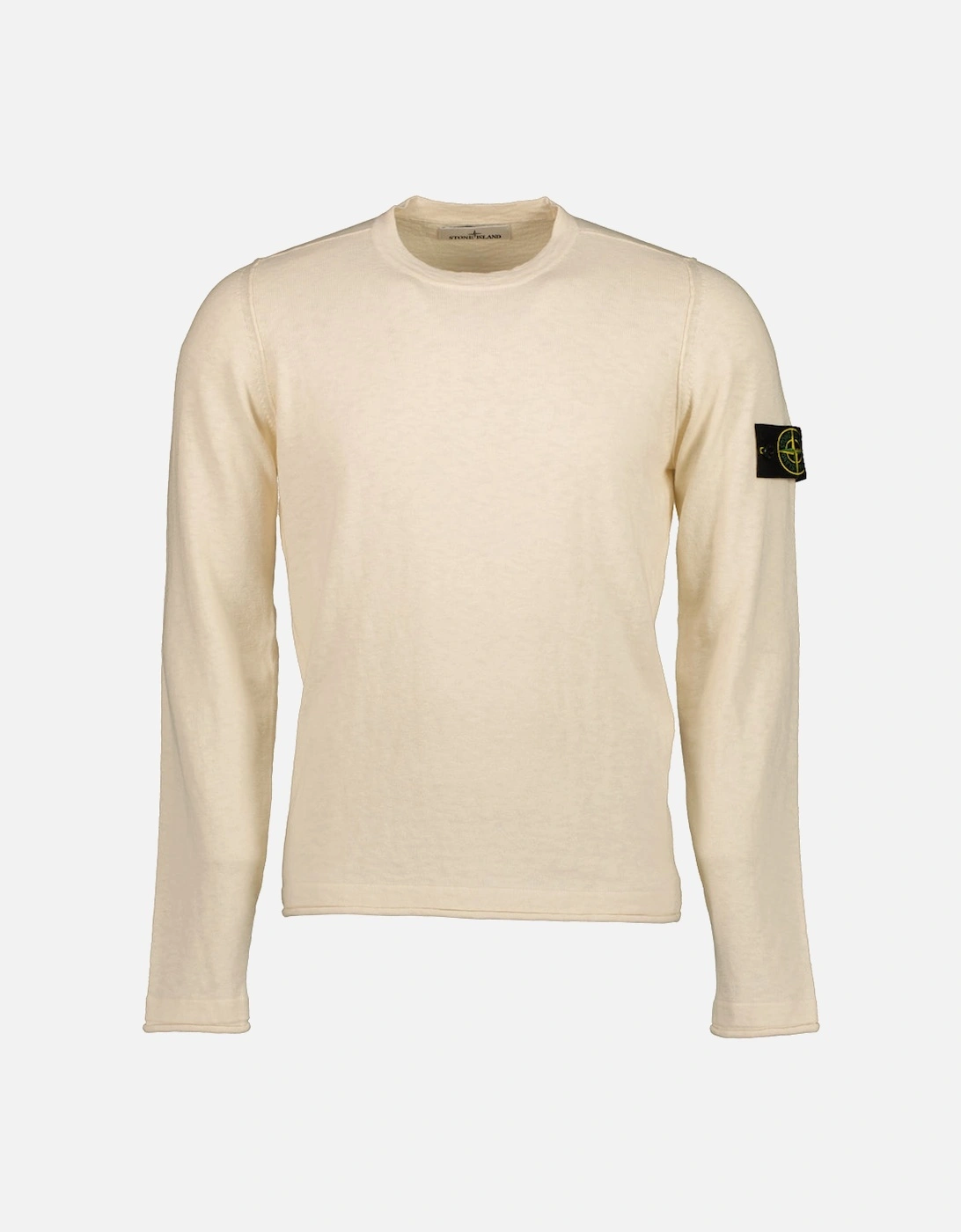 Stone Island Men's Organic Cotton With Nylon Crewneck Knit - Cream - Size: 38