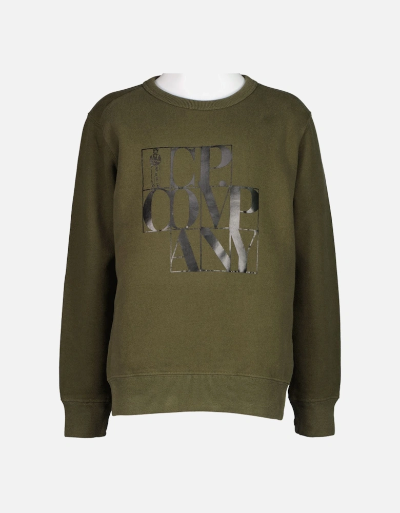 C.P. Junior Grid Logo Print Sweatshirt
