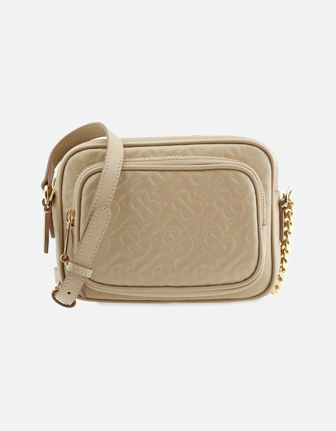 Burberry Women's Cream Small Monogram Leather Camera Bag - Size: Uni