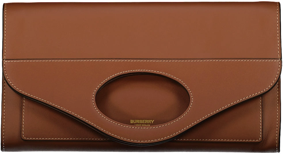 Burberry Women's Brown Mini Pocket Leather Clutch Bag - Size: Uni