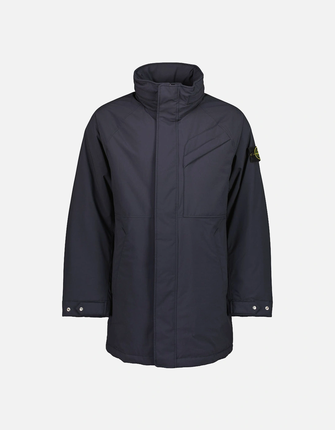 Stone Island Men's Navy Padded Soft Shell-R_e Dye Long Jacket - Size: 40/Regular