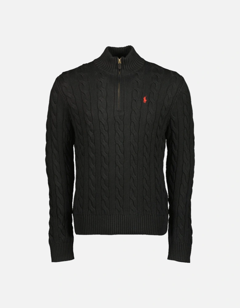 Cable-Knit Quarter Zip Jumper