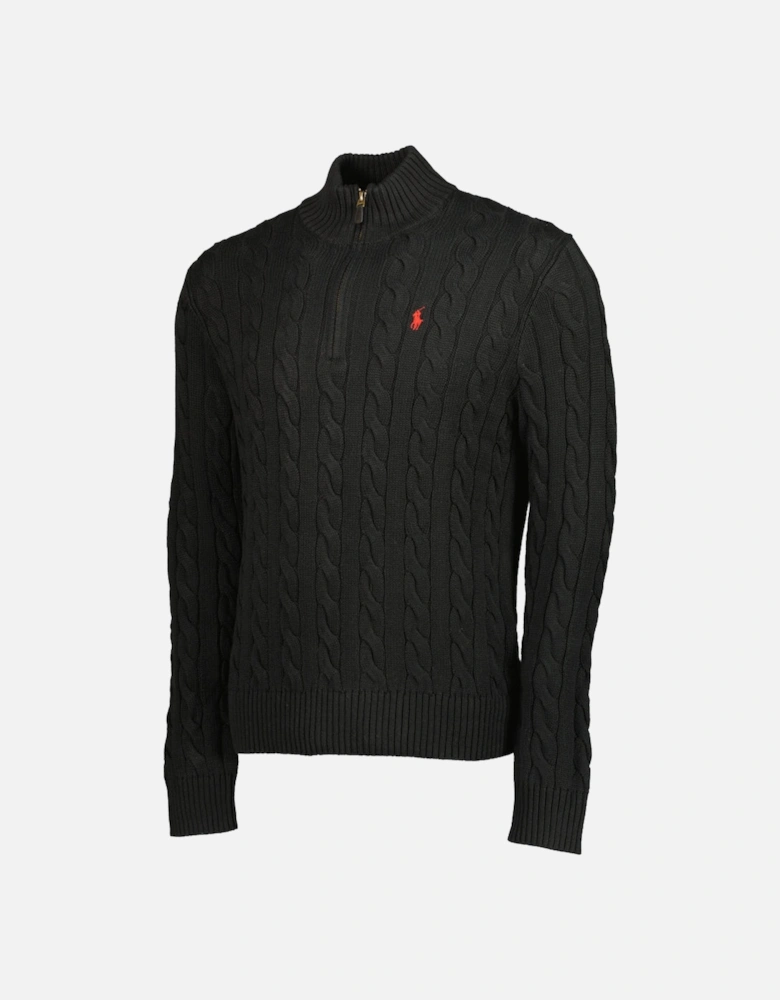 Cable-Knit Quarter Zip Jumper