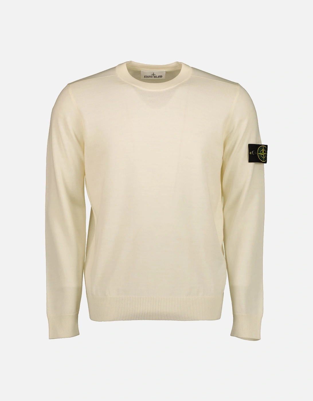 Stone Island Men's Cream Light Rws Pure Wool Knitted Sweatshirt - Size: 44