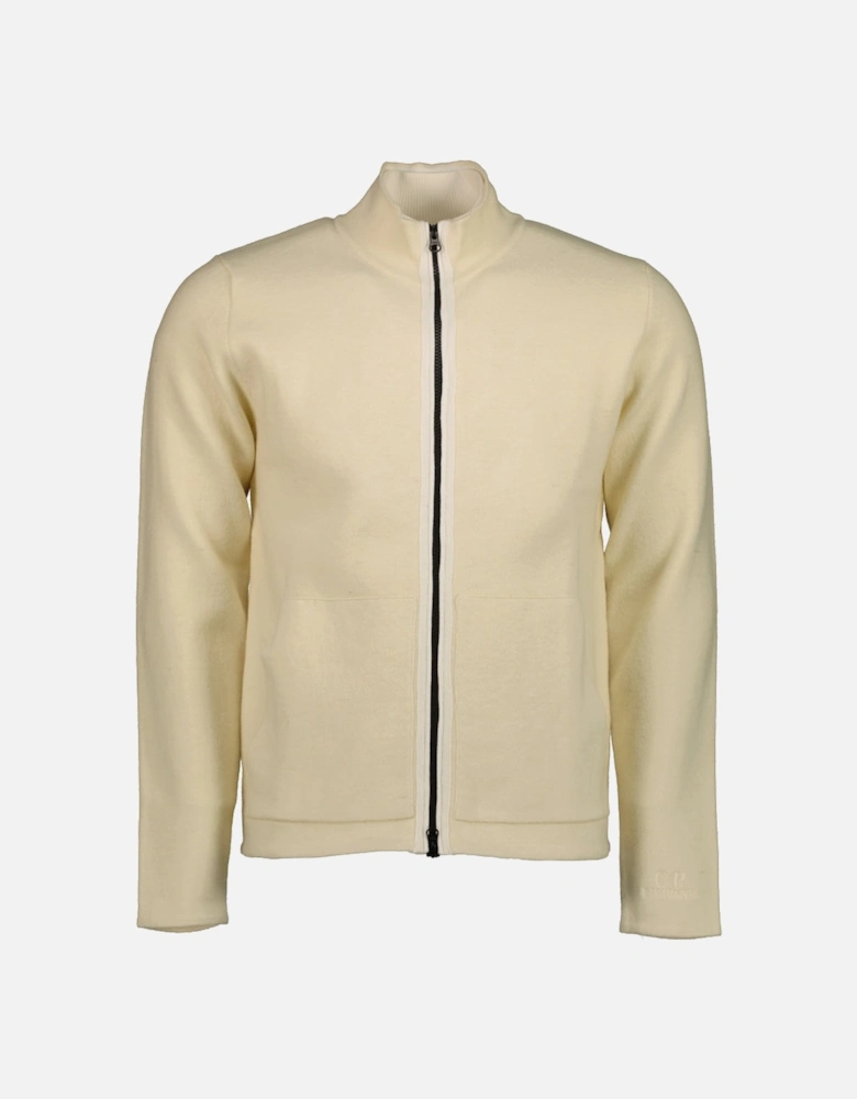Embroidered Cuff Logo Zip Knit