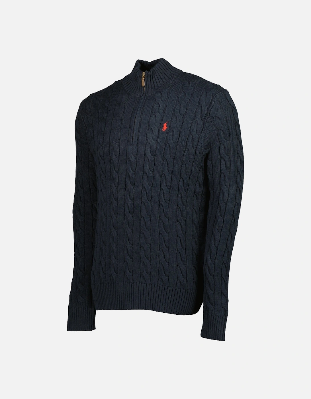 Cable-Knit Quarter Zip Jumper