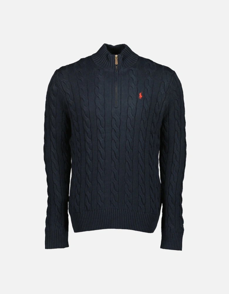 Cable-Knit Quarter Zip Jumper