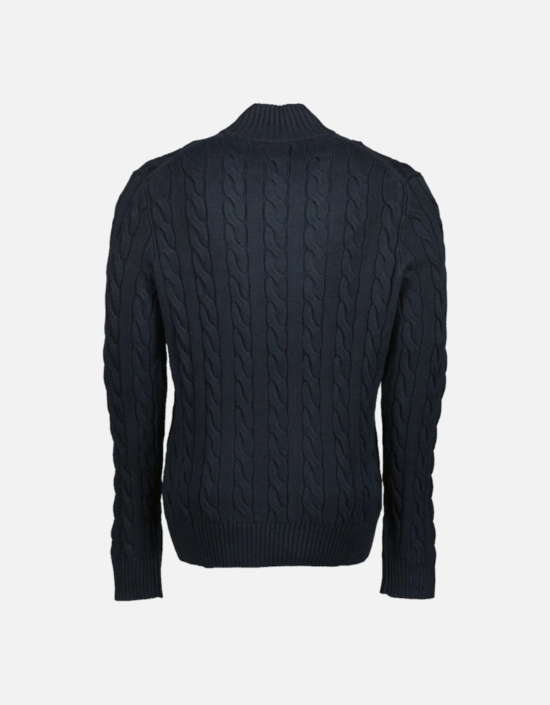 Cable-Knit Quarter Zip Jumper