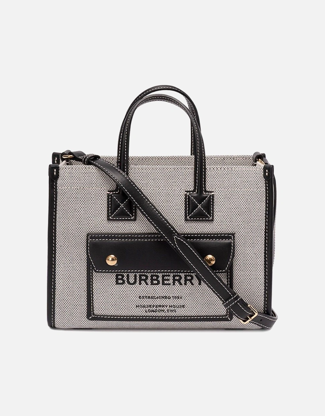 Burberry Women's Black Mini Freya Tote Canvas Bag - Size: Uni
