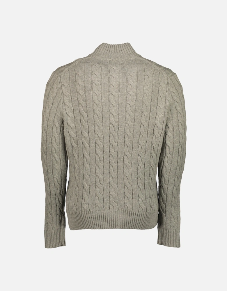 Cable-Knit Quarter Zip Jumper