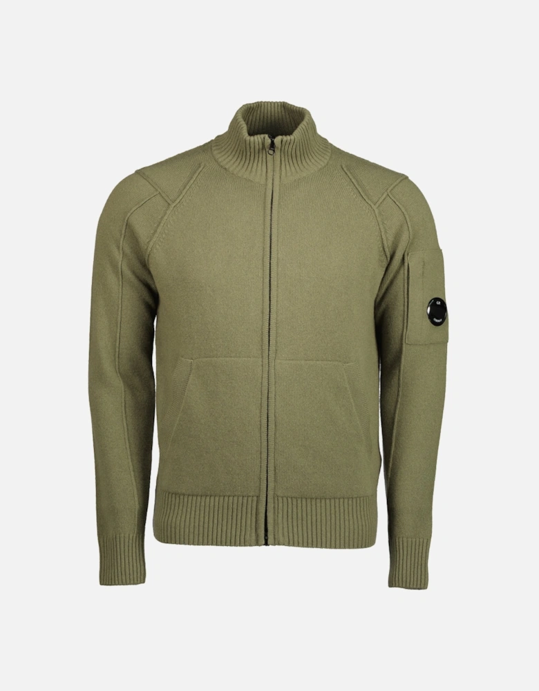 Knitted Zip-Up Lens Cardigan